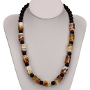 Necklace Cara, Brown roller 15x11mm