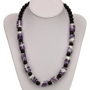 necklace Cara, purple roller 15x11mm