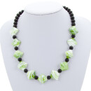 Necklace Cara, Green Caro 16x8mm