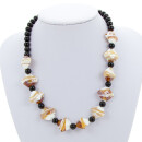Necklace Cara, Brown Caro 16x8mm