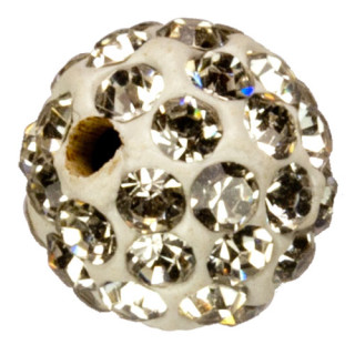 ball with stones, 10mm, silver