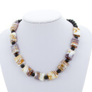 Necklace Cara, brown rectangle 20x15x10mm