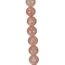 strand faceted rose quartz, 12mm