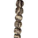 Strang gefärbte Lava, Zebra, Kugel 8mm