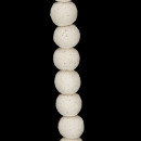 Strang gefärbte Lava, Weiß, Kugel 8mm