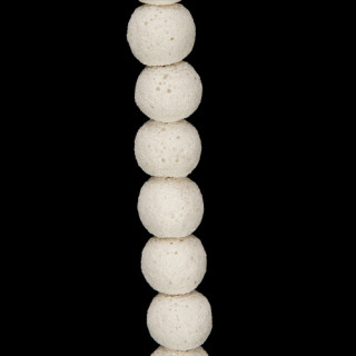 Strang gefärbte Lava, Weiß, Kugel 11mm