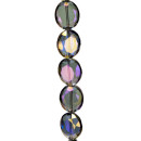strand glass beads faceted, 24x20mm, purple-grey