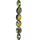 strand glass beads faceted, 20x16mm, green