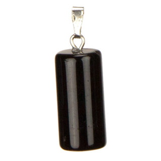Pendant cylinder, black agate