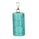 pendant cylinder, synth. turquoise