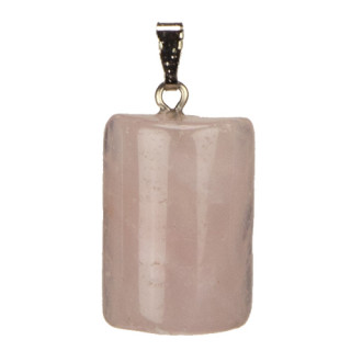 Pendant half cylinder, rose quartz