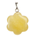 Anhänger Blume, 20mm, Gelbe Jade