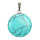 Pendant circle, synth. turquoise