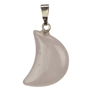 Pendant crescent, rose quartz