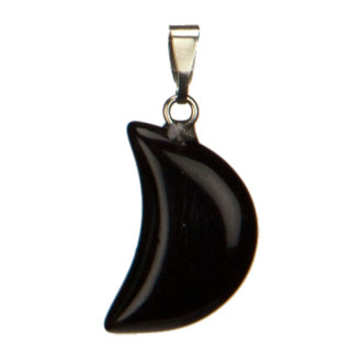 Pendant crescent moon, black agate