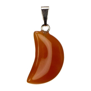 Pendant crescent moon, red agate