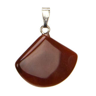 Pendant fan, red agate