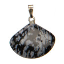 Anhänger Fächer, Schneeflockenobsidian