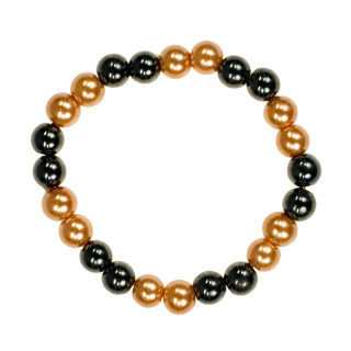 Magnetic pearl bracelet orange