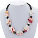 Necklace Cara, big red oval 30x22x10mm