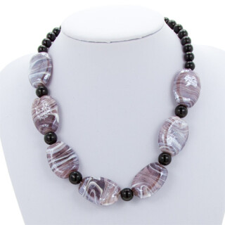 Necklace Cara, large purple oval 30x22x10mm