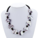 Necklace Cara, big purple caro bent 25x10mm