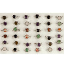 Assortment natural stone rings, 10x8mm