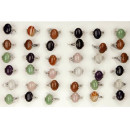 Assortment natural stone rings, 16x13mm