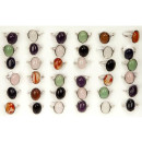 Assortment natural stone rings, 16x12mm