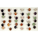 Assortment natural stone rings, 16x12mm