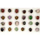Assortment natural stone rings, 18x13mm