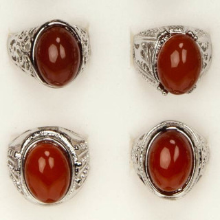 Sortiment Natursteinringe Karneol, 18x13mm