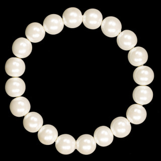 White magnetic pearl bracelet, 10mm
