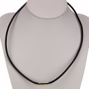 Necklace leather with plug clasp, 1,5mm, black