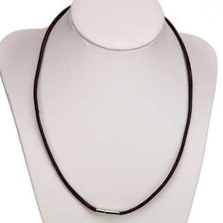 Halskette Leder mit Steckverschluss, 3,0mm, dunkelbraun