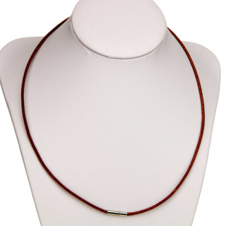 Necklace leather with plug clasp, 1,5mm, light brown