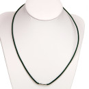 Necklace leather with plug clasp, 1,5mm, green
