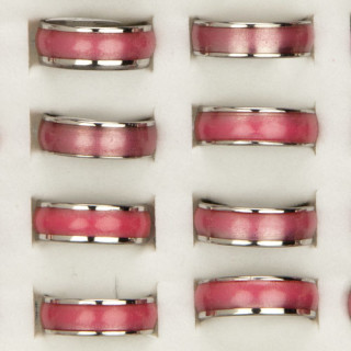 Stainless steel ring color, pink