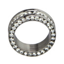Edelstahlring mit Steinen, Silber