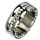 Edelstahlring mit Steinen, Silber