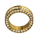 Edelstahlring mit Steinen, Gold