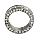 Edelstahlring mit Steinen, Silber