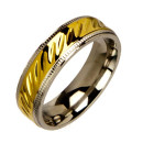 Stainless steel ring, bicolor