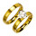 Stainless steel ringset with stone, gold