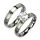 Edelstahl Ringset/Partnerringe mit Stein, Silber