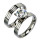Stainless steel ringset with stone, silver