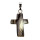 Pendant mother of pearl cross, 20mm, brown