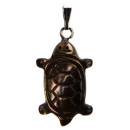 Mother of pearl turtle pendant, 23mm, brown
