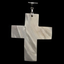 Pendant mother of pearl cross curved, 65x55mm
