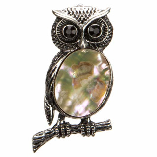 Pendant owl with mother of pearl, 50x26mm